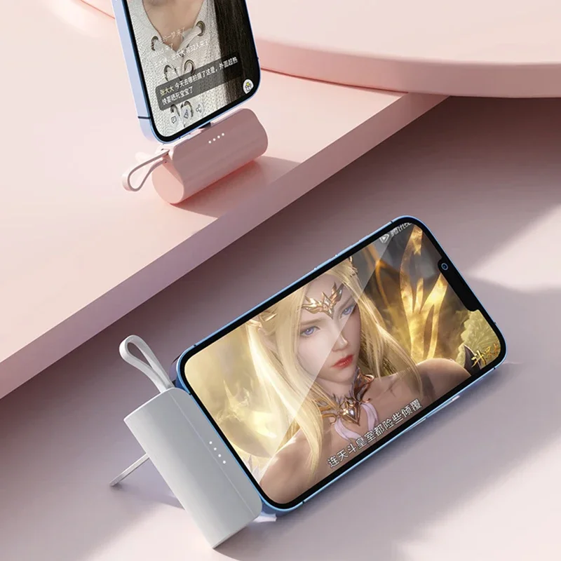 Мини-банк питания емкостью 10000 мАч для IPhone 13 14 15 Xiaomi Samsung Tye-c/Apple, внешний аккумулятор с интерфейсом, двойная зарядка с кабелем USB C