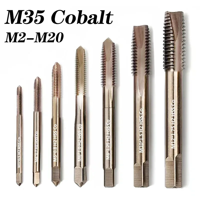 Cobalt Screw Thread Tap Drill Bit HSS-Co M35 Pointed Flute Metric M2-M20 Machine Tap Right Hand For Stainless Steel Metal