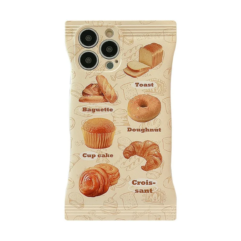 Bread Iphone14pro Max Phone Case 14plus Drop Resistant Silicone 12 Pinch Bag 11 for 13pro Niche Fun