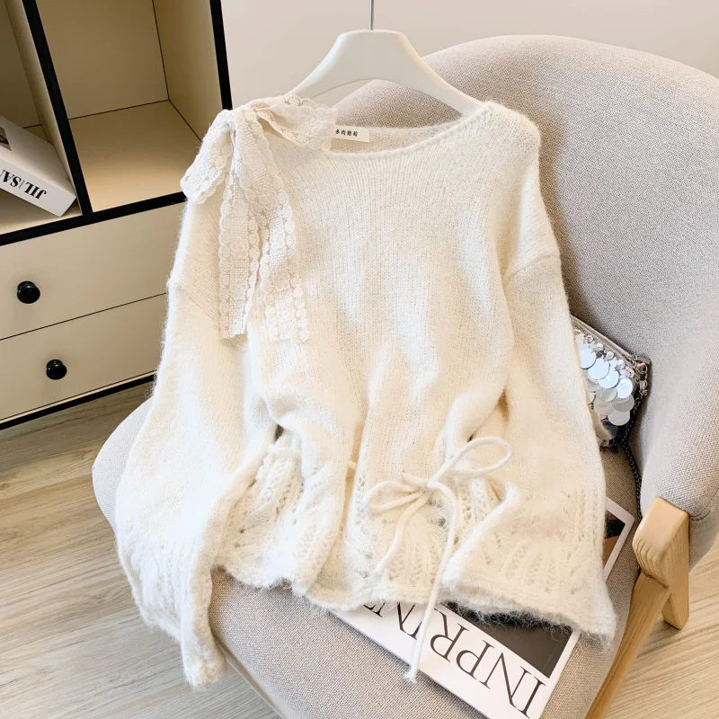 

Свитера Джемперы Пуловеры Женские Женские вязаные Fair Isle Pointelle Полувысокие рабочие OL BF Y2K Lady Повседневные поездки Базовые Элегантные Теплые