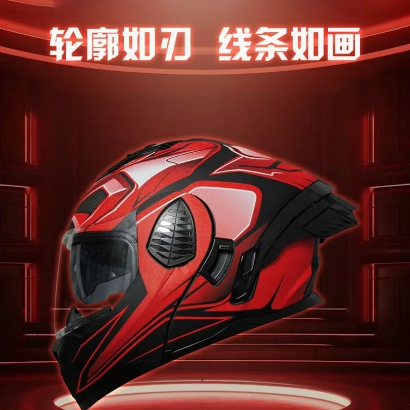 Motorcycle Helmet Double Lens DOT Four-season Universal Men's Women's Small Helmet Large Tail Riding Helmet Capacetes De Moto
