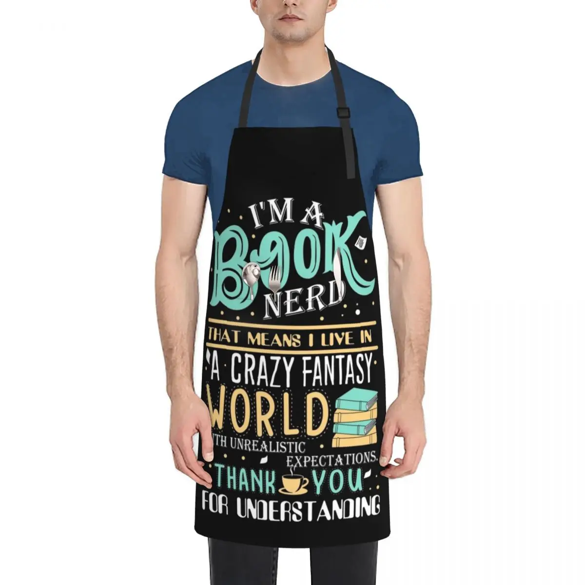 

Book Nerd Apron Salon with pockets Waterproof Apron