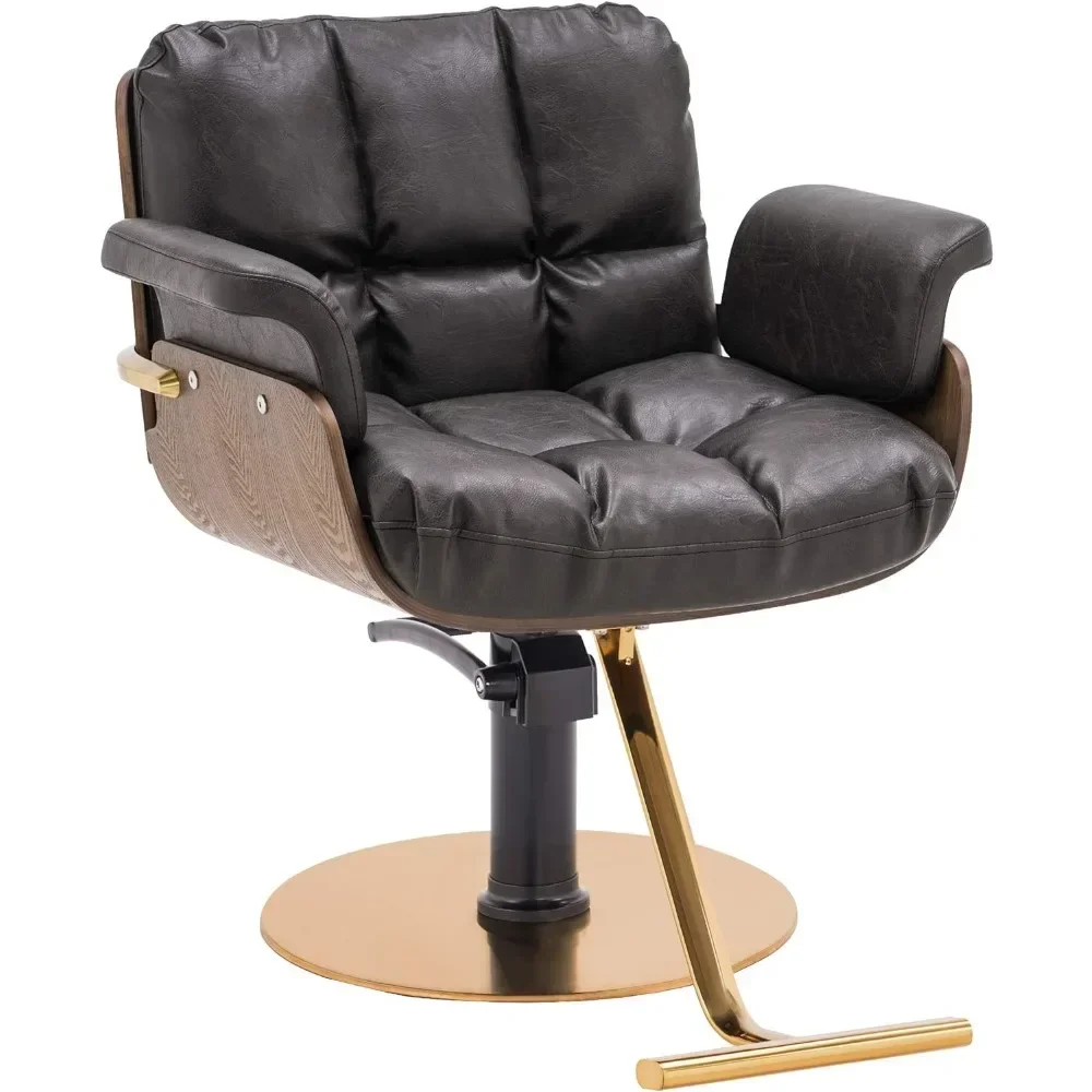 Hidráulica Curved Wood Frame Salon Chair, Corte de cabelo, Beleza Spa, Salon Styling Equipment, Cadeiras Chaise Longue, Cadeiras de unhas