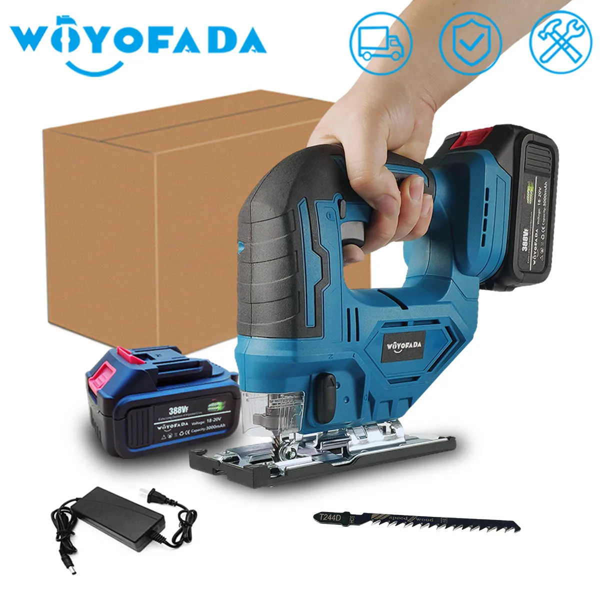 

Electric Curved Saw Cordless Jig Saw Portable Multi-Function Woodworking Carpenter Power Tool For Makita 18V Lithium Battery