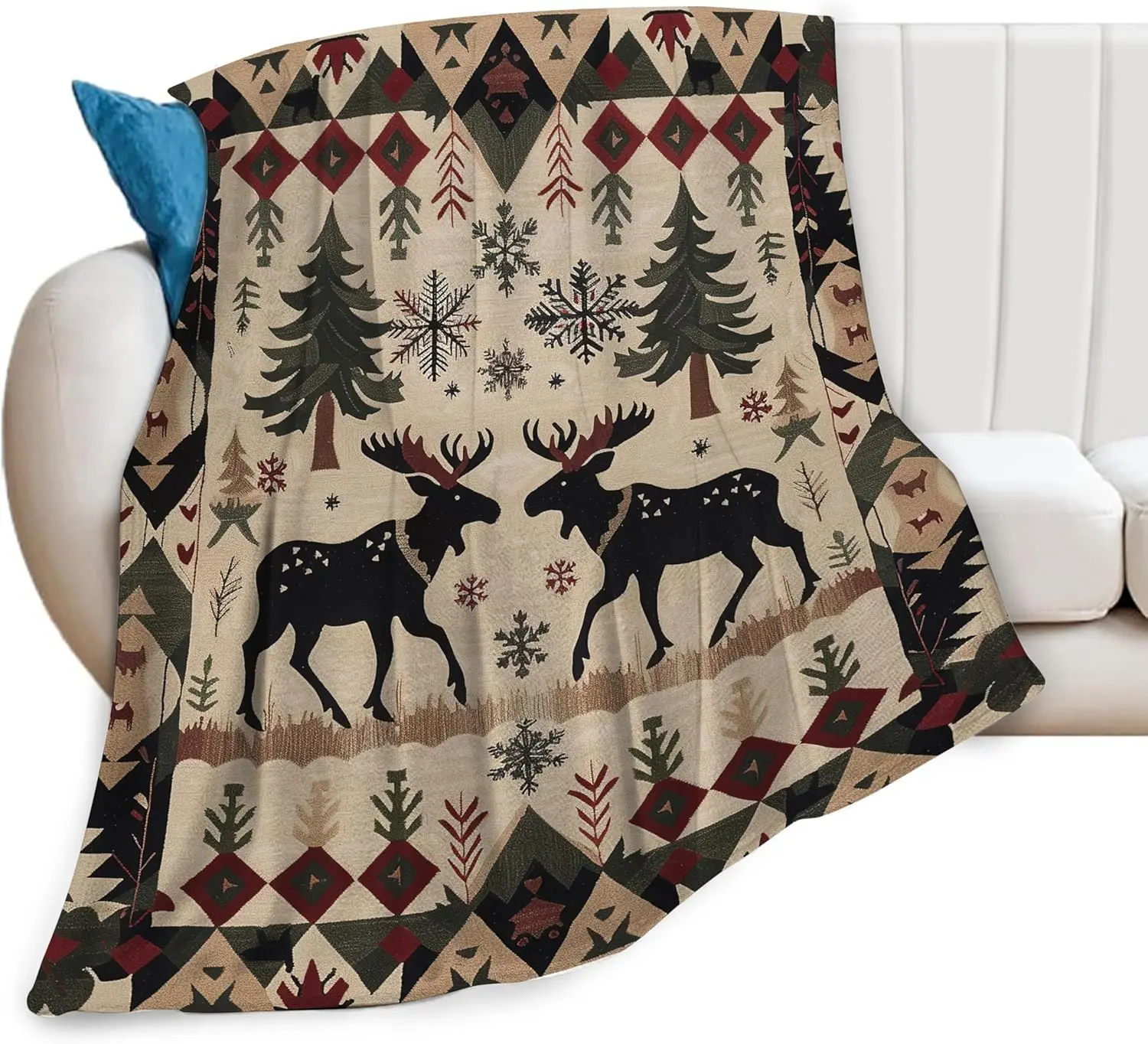 Cottage Deer Blanket Medieval Elk Fleece Blur Plush Super Soft Comfortable Warm Decorative Bedding Blanket Gift