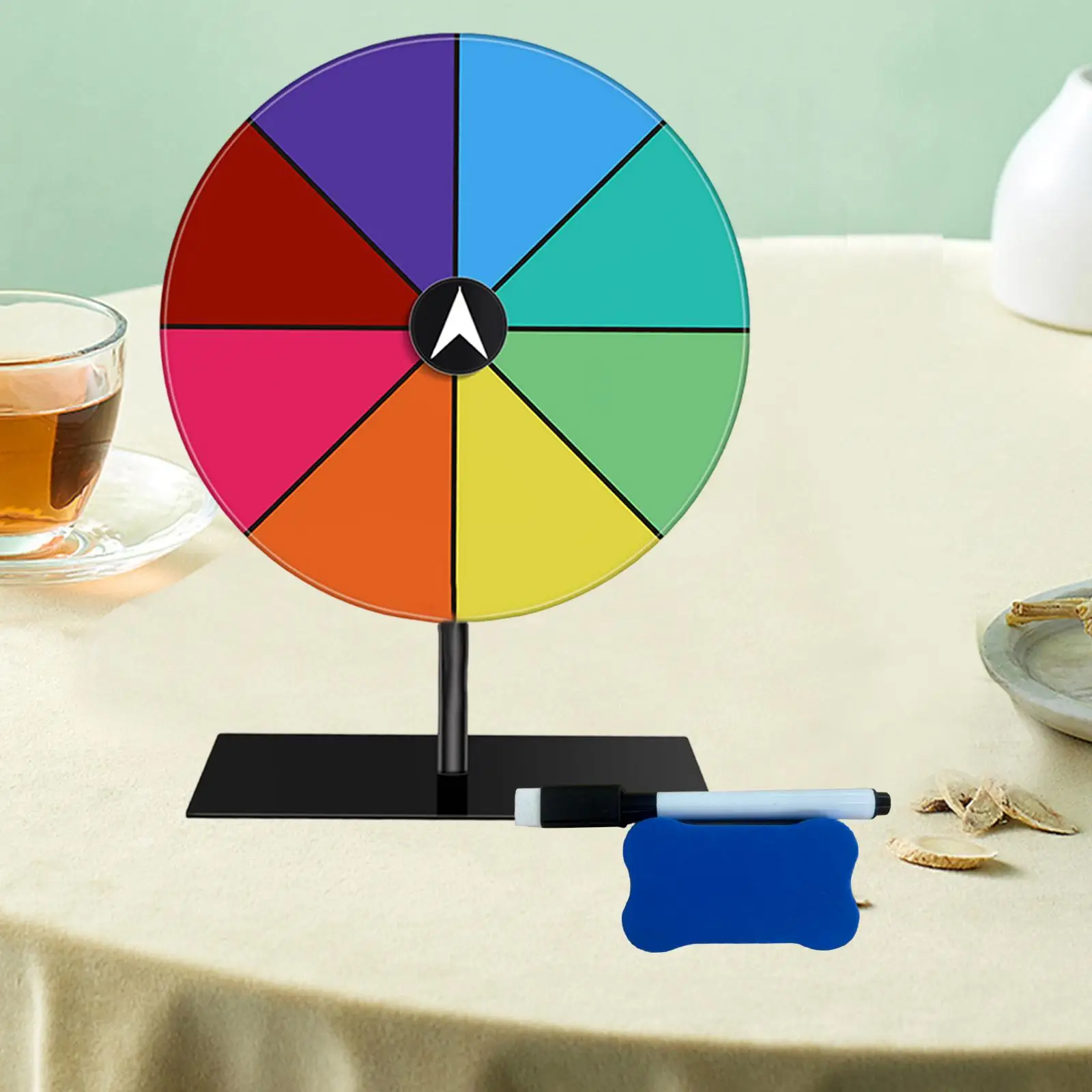 Tabletop Prize Turntable Set with Erasable Pen Eraser for Pub Party Carnival