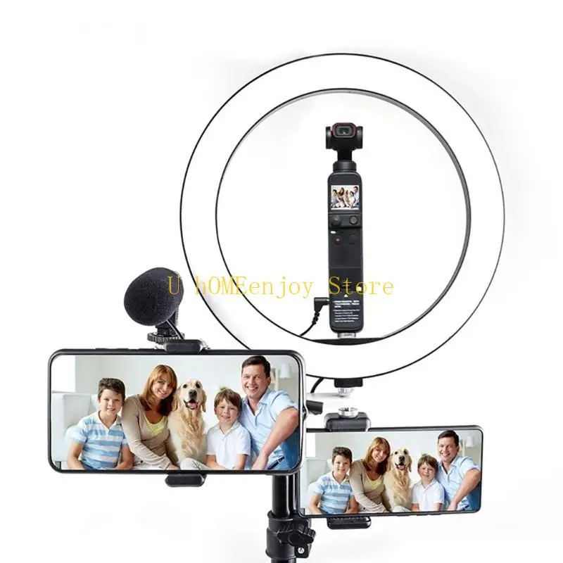 

B0KF Extendable Travel Portable Desk LED Fill Light Stand for OM4/POCKET2 Stabilizer