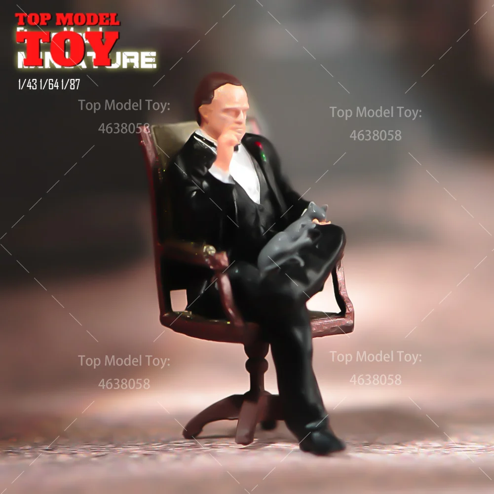 Painted Miniatures 1/64 1/43 1/87 Film Characters Godfather Male Scene Figure Dolls Unpainted Model For Cars Vehicles Toy