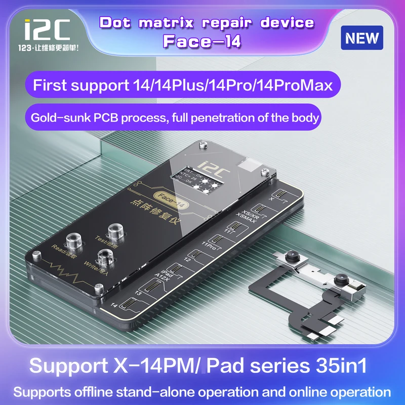 I2C Face-14 Dot Matrix Repair Device for X-14Promax Pad Series Test Read Write Cloud Local Backup Function Face Repair