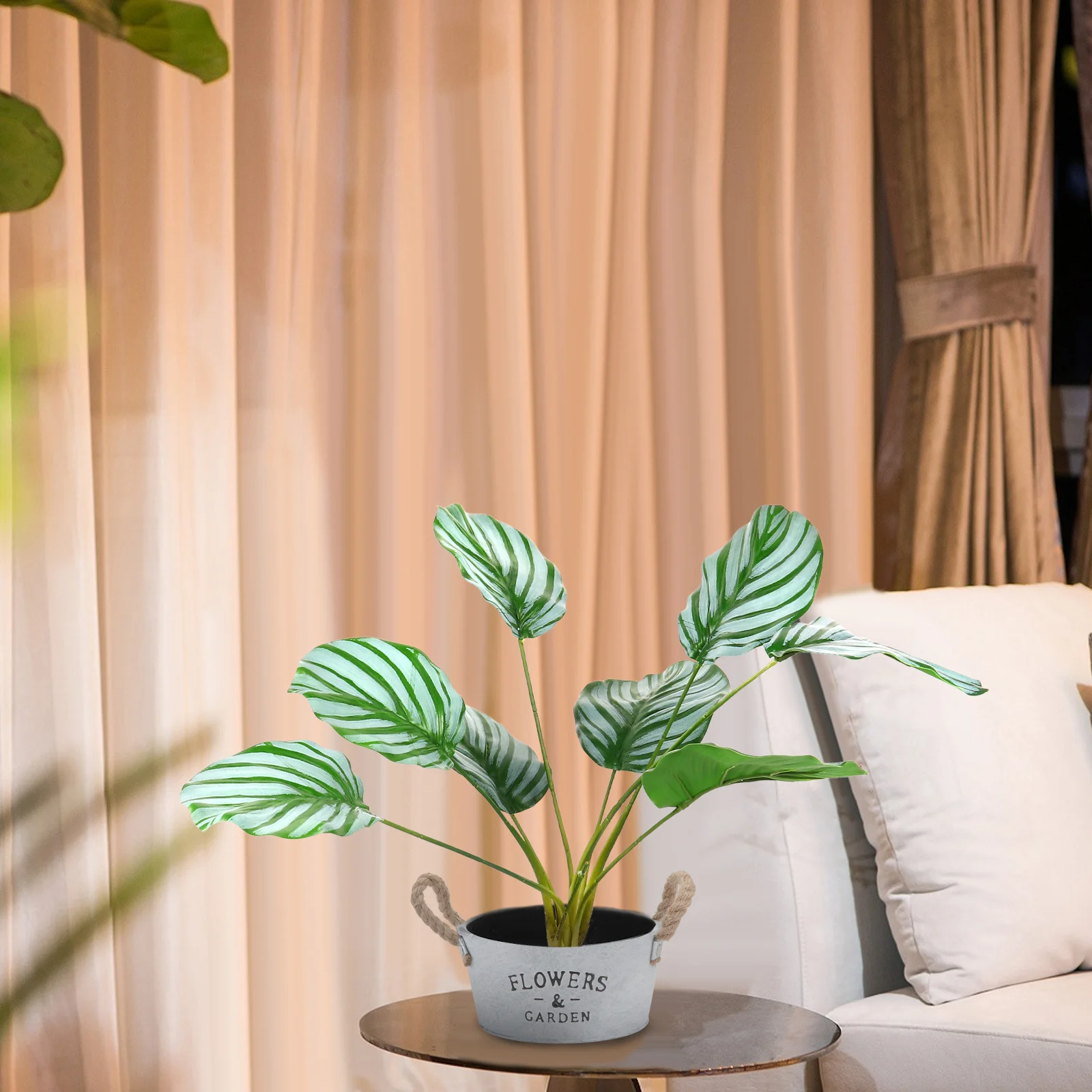 

1Pcs Creative Bucket Ornament Premium Iron Construction Adds Elegance to Living Space Flower Pot Adorn Garden Decor Silver