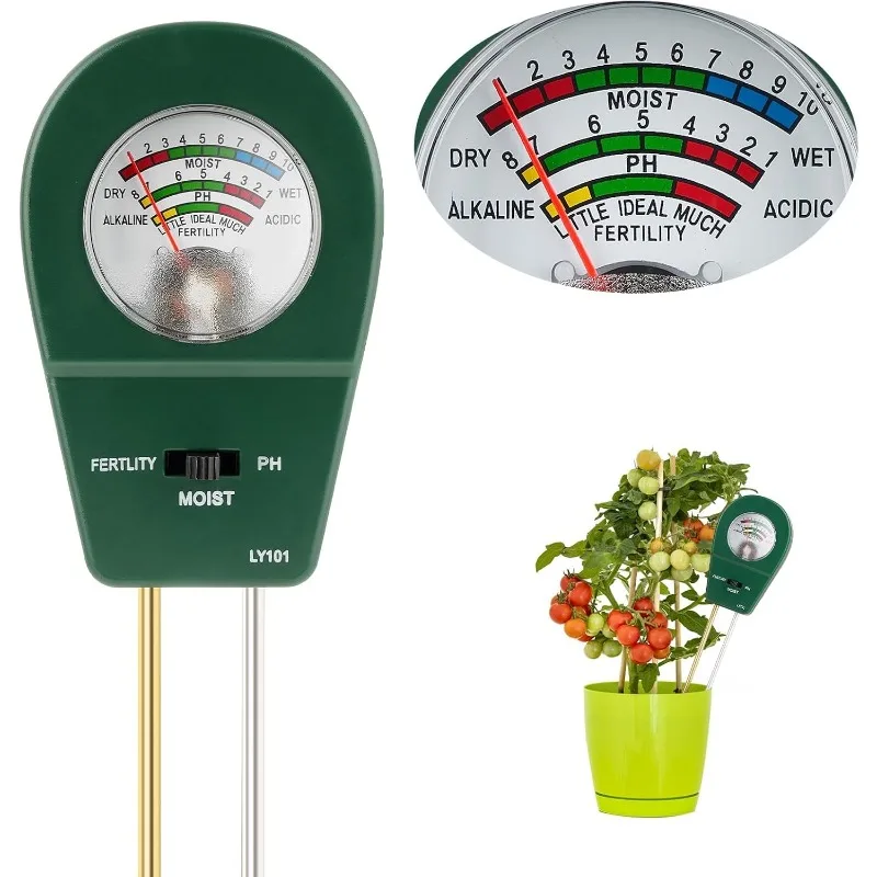 Soil Moisture Meter 3-in-1 Soil PH Moisture & Fertility Meter Soil Tester for Plants Garden Tool Soil Kit for Home Farm & Lawn