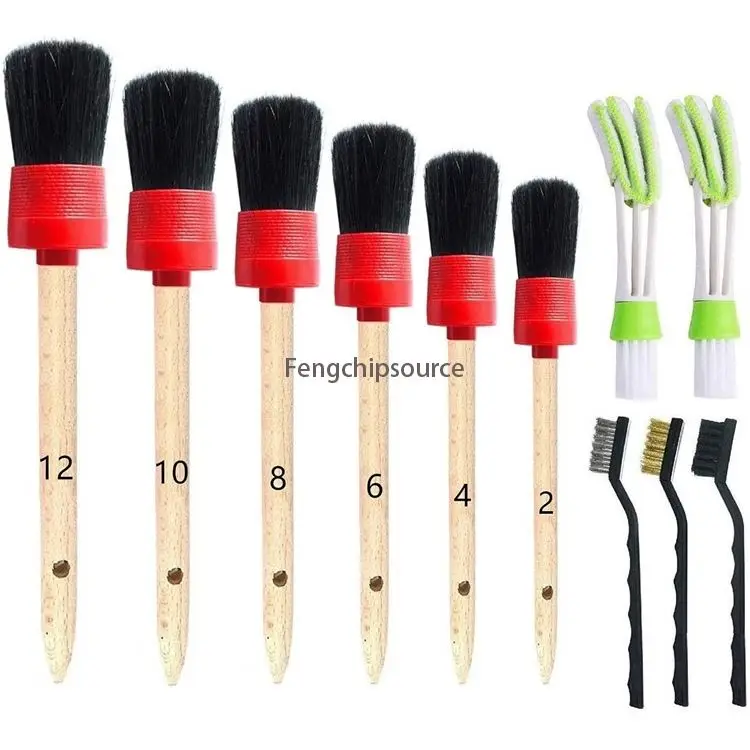 

2pcs 11-piece set detail brush suit for wheel-shaped accessories interior leather including car air conditioning