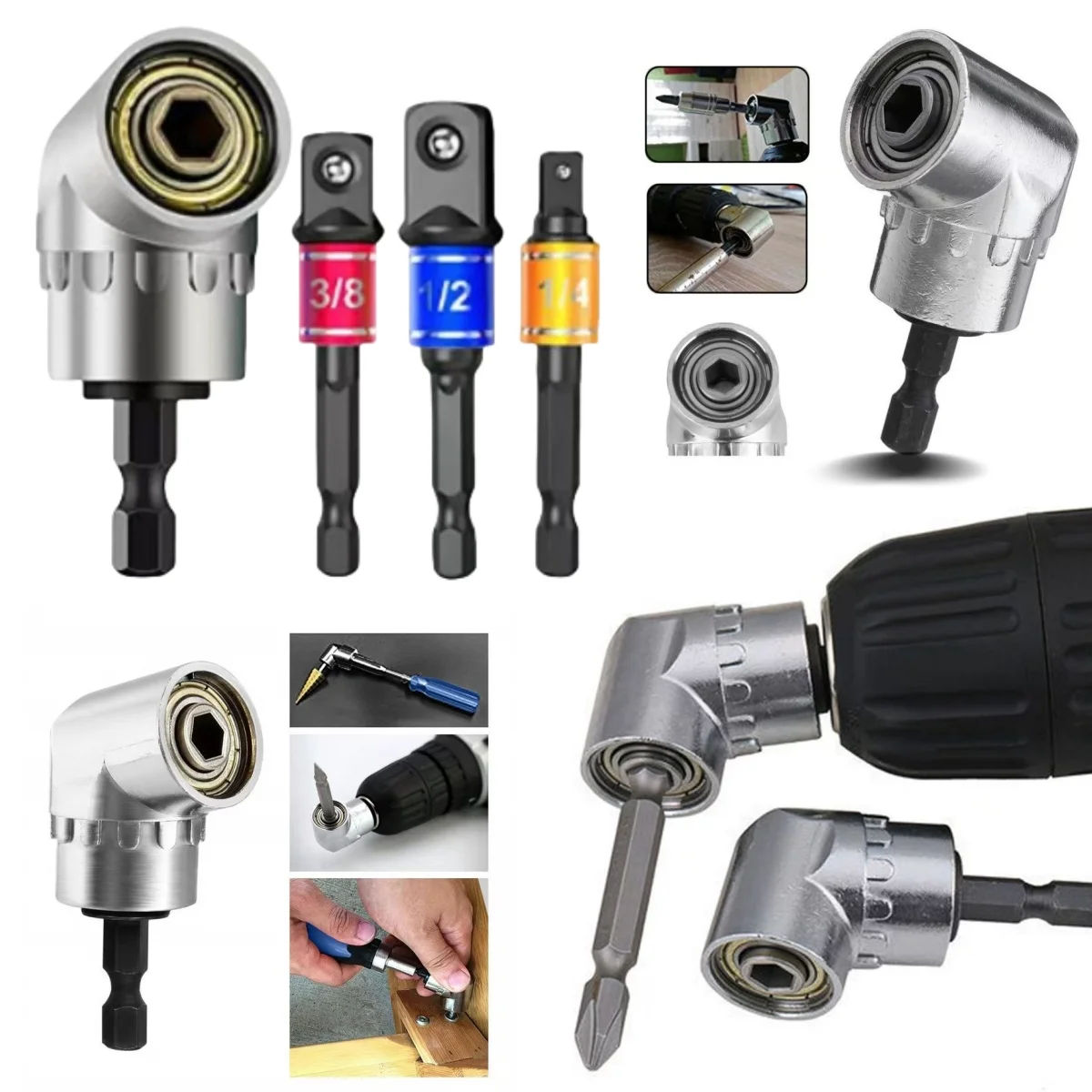 

Bending Screwdriver Joint Black Hexagonal Handle Conversion Connect Rod 1/2 Square Head 3/8 Sleeve 1/4 Electric Tool Accessorie