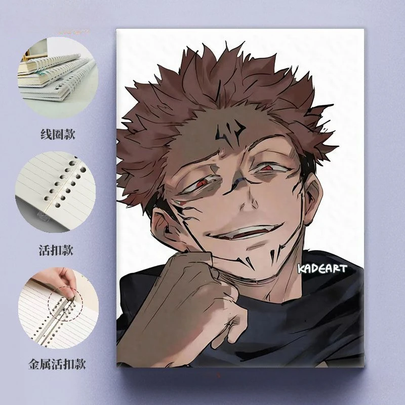 Jujutsu Kaisen Fushiguro Megumi Fushiguro Toji Ryomen Sukuna Notebook Anime Peripheral Cute Cartoon Stationery Kawaii Diary Book