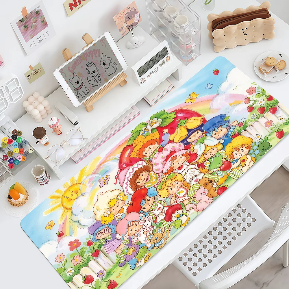 Mouse Pad MousePad Non-slip Lockedge Office Cartoon Student Gaming S-Strawberry Thickened Large Writing Pad Cute Cushion