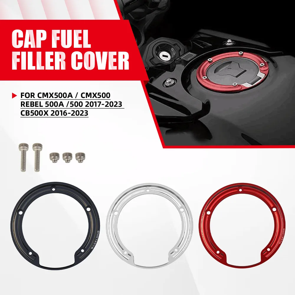 For Honda Rebel 500A /500 CMX500A / CMX500 CB500X 2016-2023 Aluminum Cap Fuel Filler Cover Gas Tank Lid Guard Ring Protections