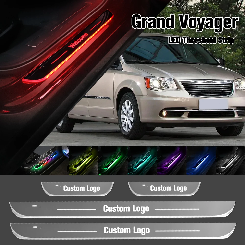 For Chrysler Grand Voyager 2007-2016 Car Door Sill Light Customized Logo LED 2012 2013 Welcome Threshold Pedal Lamp Accessories