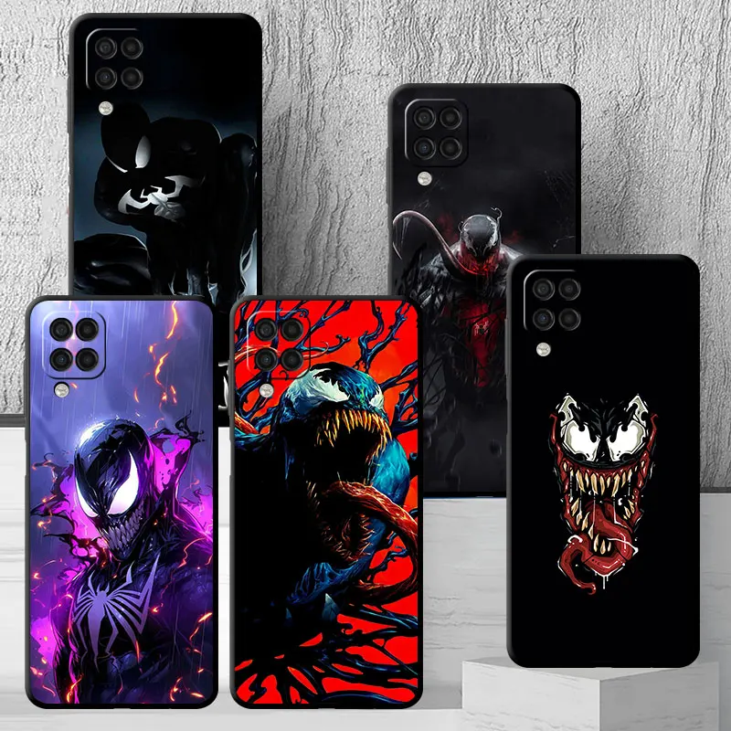 Case For Samsung Galaxy A52 A53 A12 A13 4G A54 5G A32 A51 A71 A23 A33 A21S A31 Black Shell Phone Cover Venom Marvel Hero Bumper