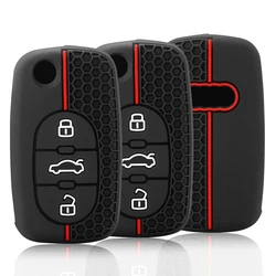 For Audi A1 A2 A3 A4 A8 B6 A6 C5 TT 8N Silicone Rubber Key 3 Buttons OLD Flip Folding Remote Cover Case Holder Protection Skin