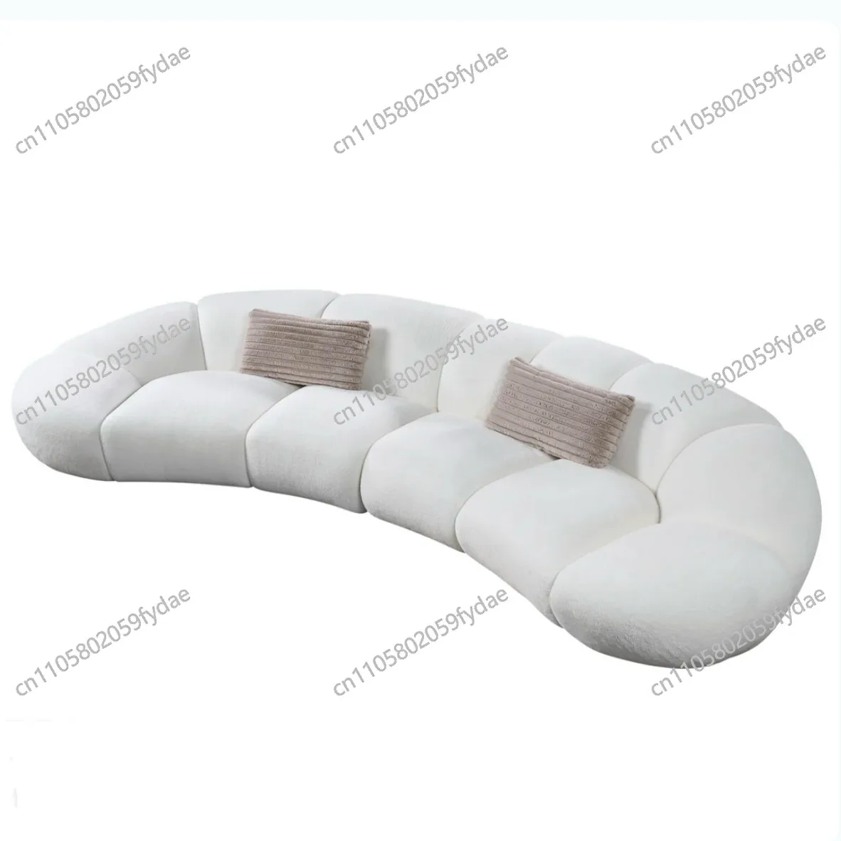 Retro cream style candy sofa curved petals Italian light luxury living room new chenille creative modern minimalism