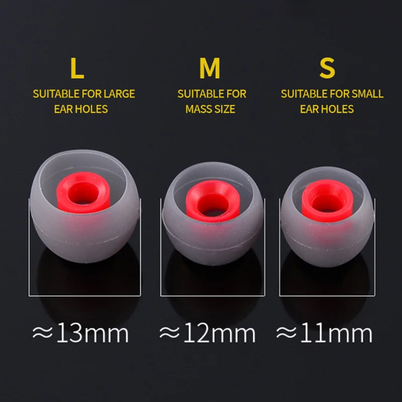 Universal 4.5mm In-ear Earbuds Tips Replacement Earphones Earplugs Silicone Ear Pads Soft Silicone Headset Eartips Cap S M L