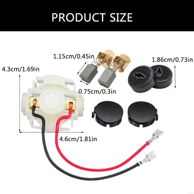 A0NC Pièces remplacement Motor Brush Texture en métal Perfection pour petite machine à laver
