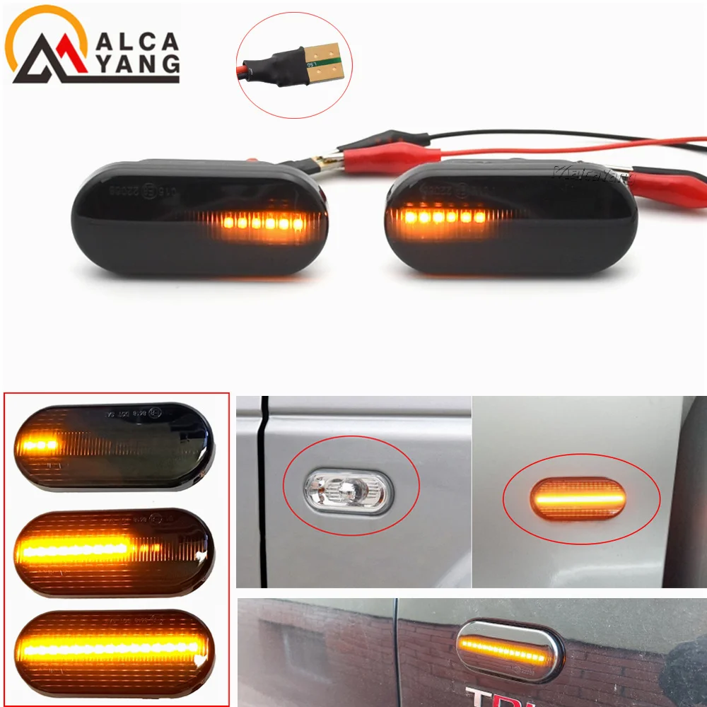 2pcs Led Dynamic Turn Signal Light Side Fender Marker Sequential Blinker For Volkswagen VW Bora Golf 3 4 Passat 3BG Polo SB6