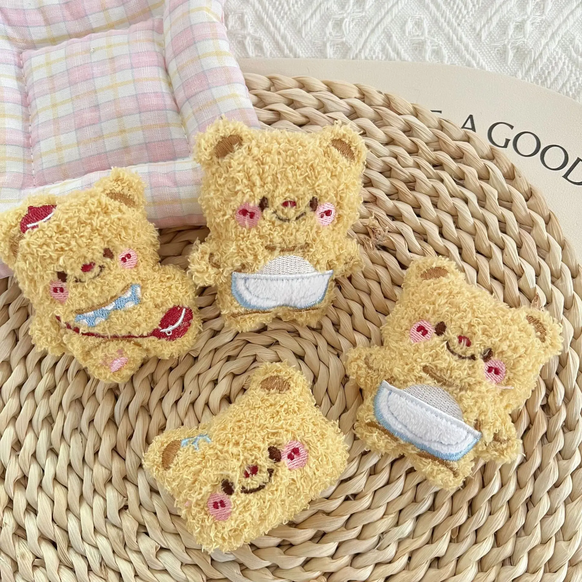 

1Pcs Cute Cartoon Butter Bear Plush Toy Keychain Backpack Plush Doll Keyring Car Key Accessories Pendant Party Birthday Gift