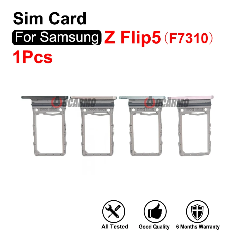 1Pcs Black/ White/ Green/ Purple Sim Tray For Samsung Galaxy Z Flip 5 Flip5 F7310 SIM Card Holder Slot Replacement Parts