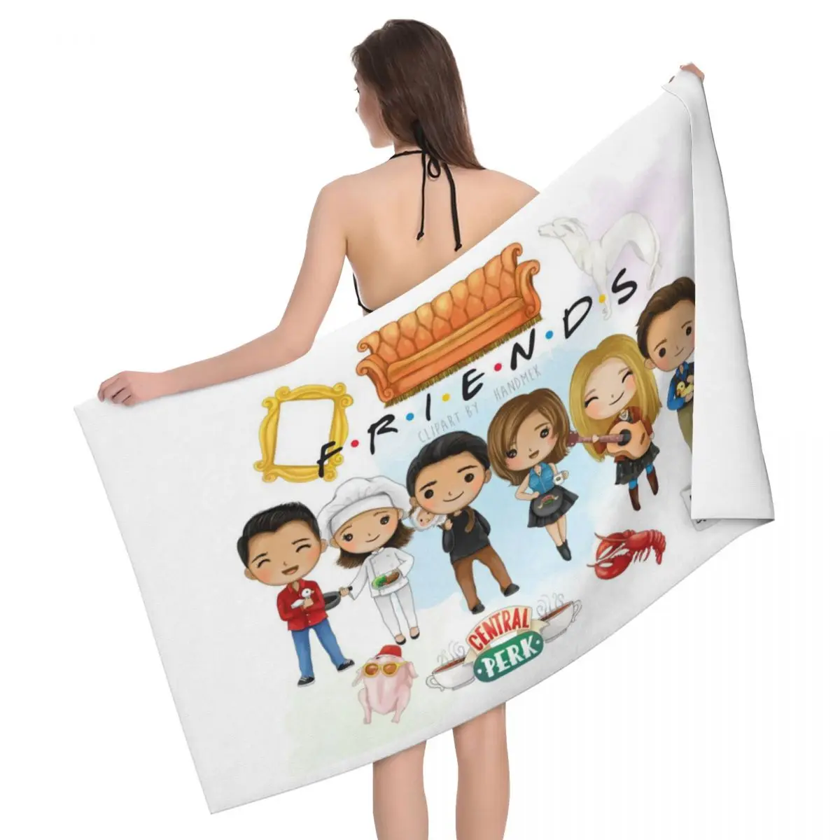 

Classic TV Show Friends Absorbent Microfiber Bath Beach Towel Quick Drying Cartoon Comic Bathroom Sauna Towels