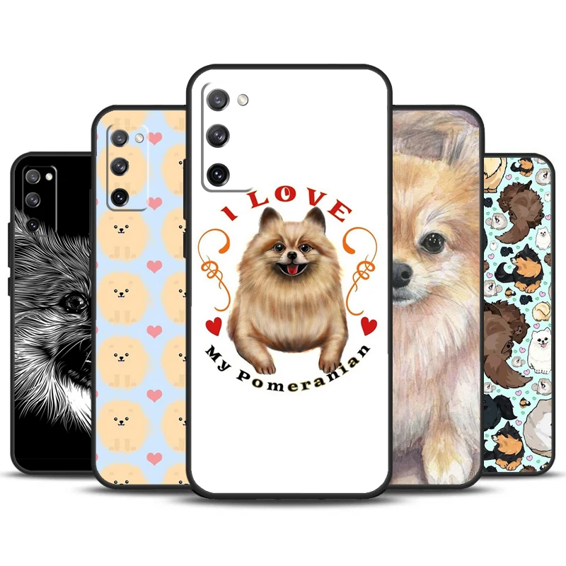 Pomeranian Watercolor Dog Phone Case For Samsung Galaxy S23 S24 Ultra S22 S20 S21 FE Note 20 10 S8 S9 S10 Plus Cover