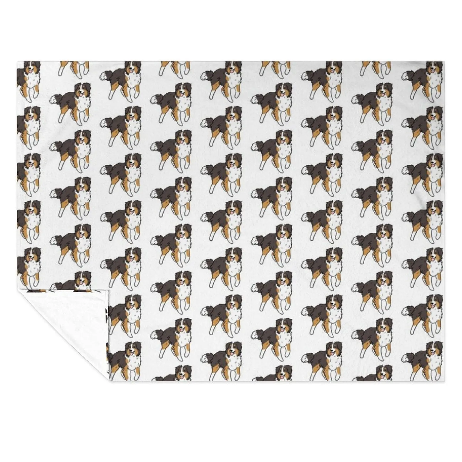 

Australian shepherd face cute illustration - black tricolor australian shepherd Throw Blanket Sleeping Bag Blankets