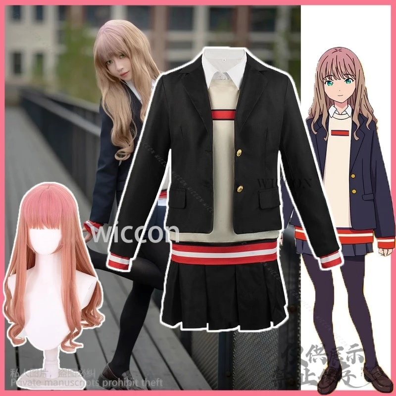 

Anime SSSS DYNAZENON Cosplay Yume Minami Costume Jacket Skirt Wigs Women Girl Jk School Uniform Dress Roleplay Cos