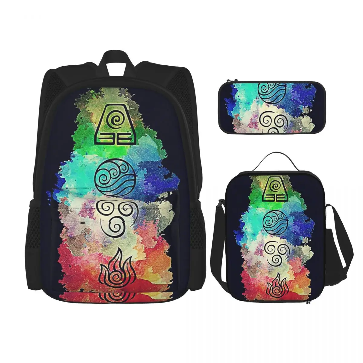 

Avatar The Last Airbender Backpacks Boys Girls Bookbag Children School Bags Kids Rucksack Lunch Bag Pen Bag Three-Piece Set