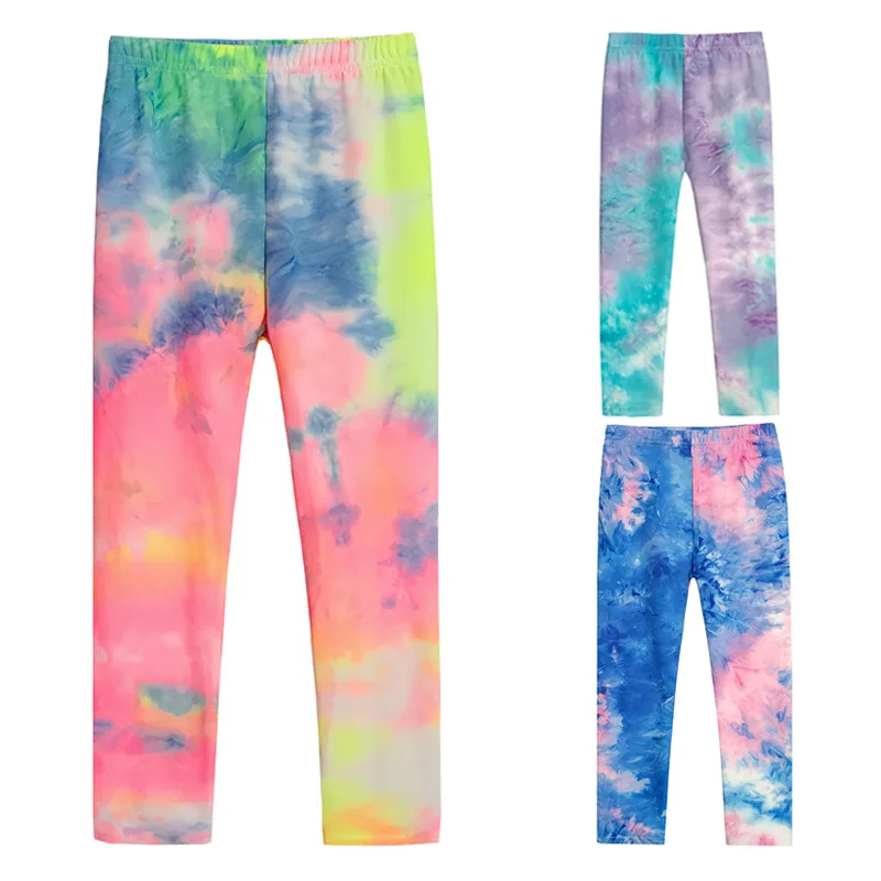 Children's Girls Leggings Spring Summer Graffiti Colorful Printed Kids Pants Cotton Toddler Legging