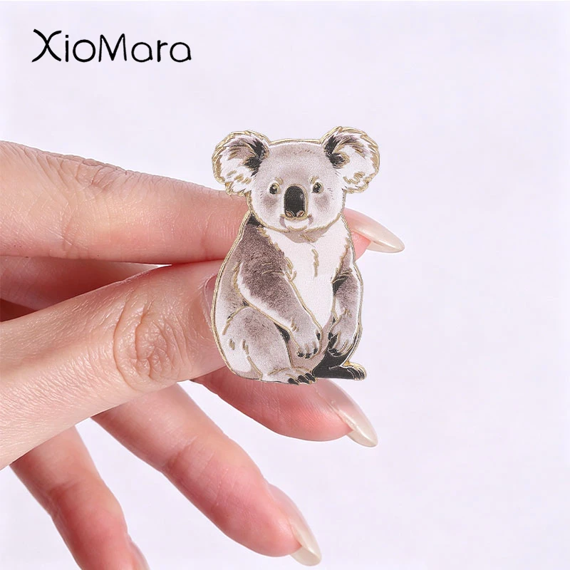 Cartoon Cute Koala Penguin Badge Nature Animal Enamel Pins Fashion Lapel Brooches Metal Backpack Clothes Jewelry Gift for Friend