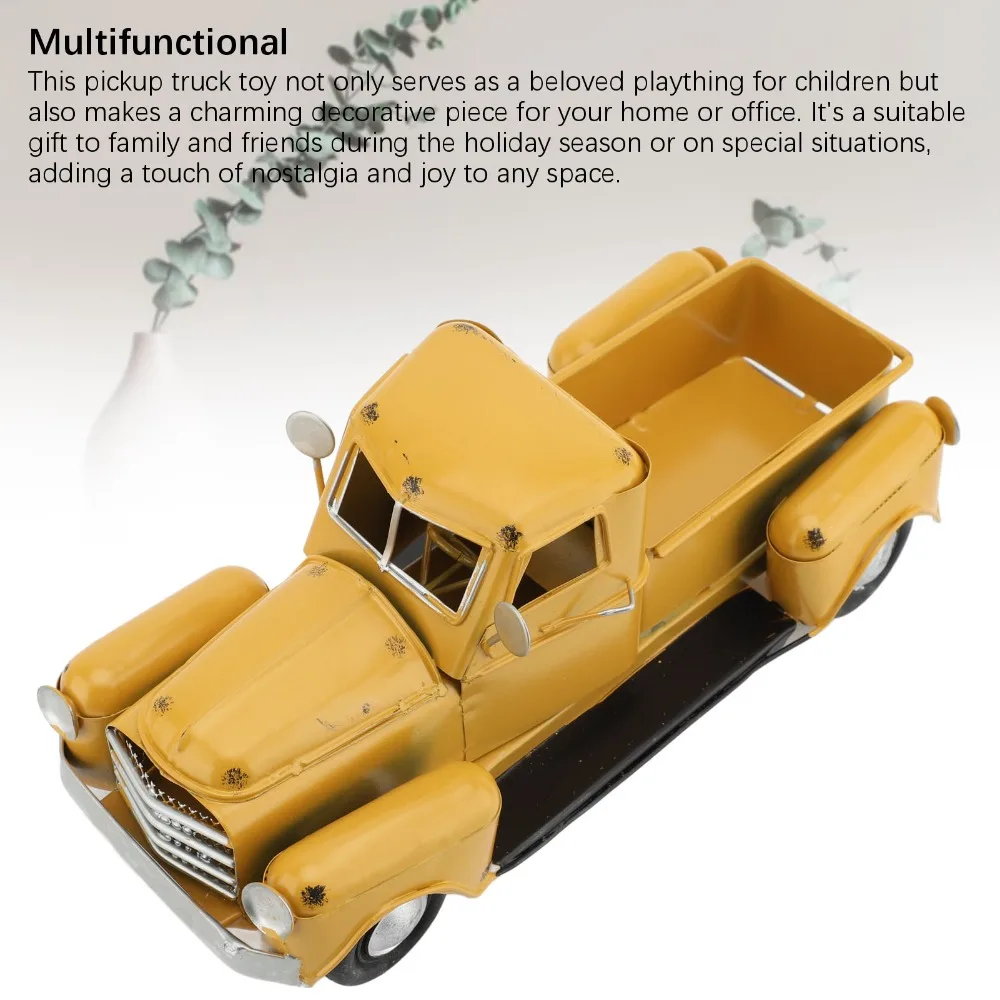 Collectible Vehicles Iron Pickup Truck Model Vintage Tabletop Pickup Truck Farmhouse Truck Decor Home Decoration