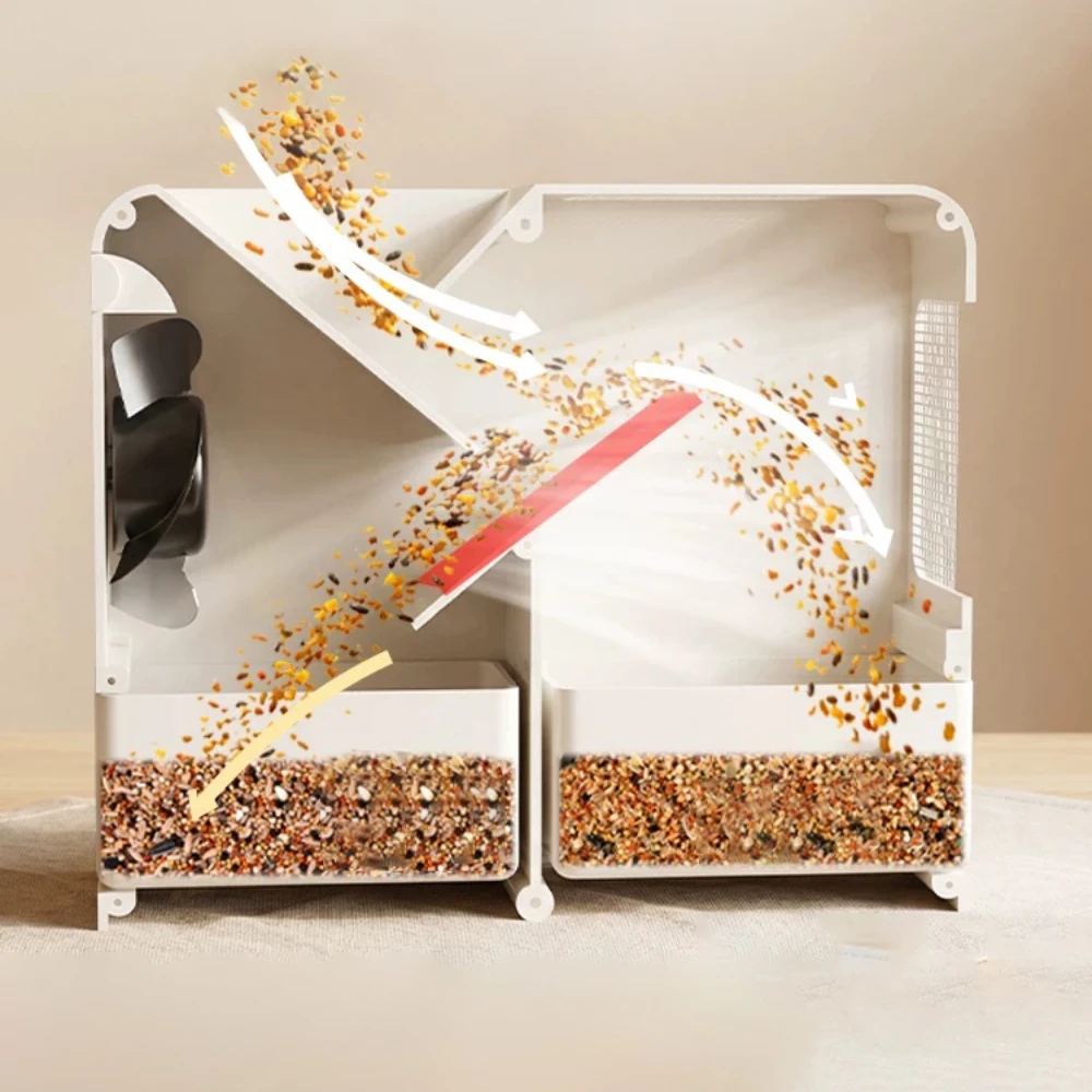 Electric Bird Seed Shell Separator / Grain Husk Remover, Type-C Powered, 97% Separation Rate, Double-Layer Filter