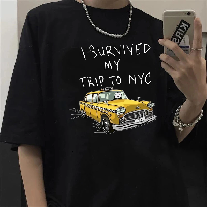 Tom Holland Same Style T-shirts Men I Survived My Trip To NYC T Shirt Cartoon Tops Casual Streetwear Unisex Fashion TShirt Male