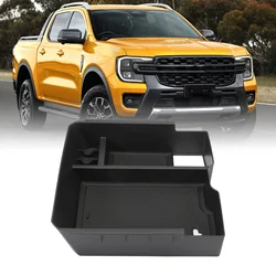 Car Centre Console Storage Box For Ford Ranger T9 2023 2024 2025 / Raptor / Wildtrak X / XL XLT / Limited / Tremor / Platinum