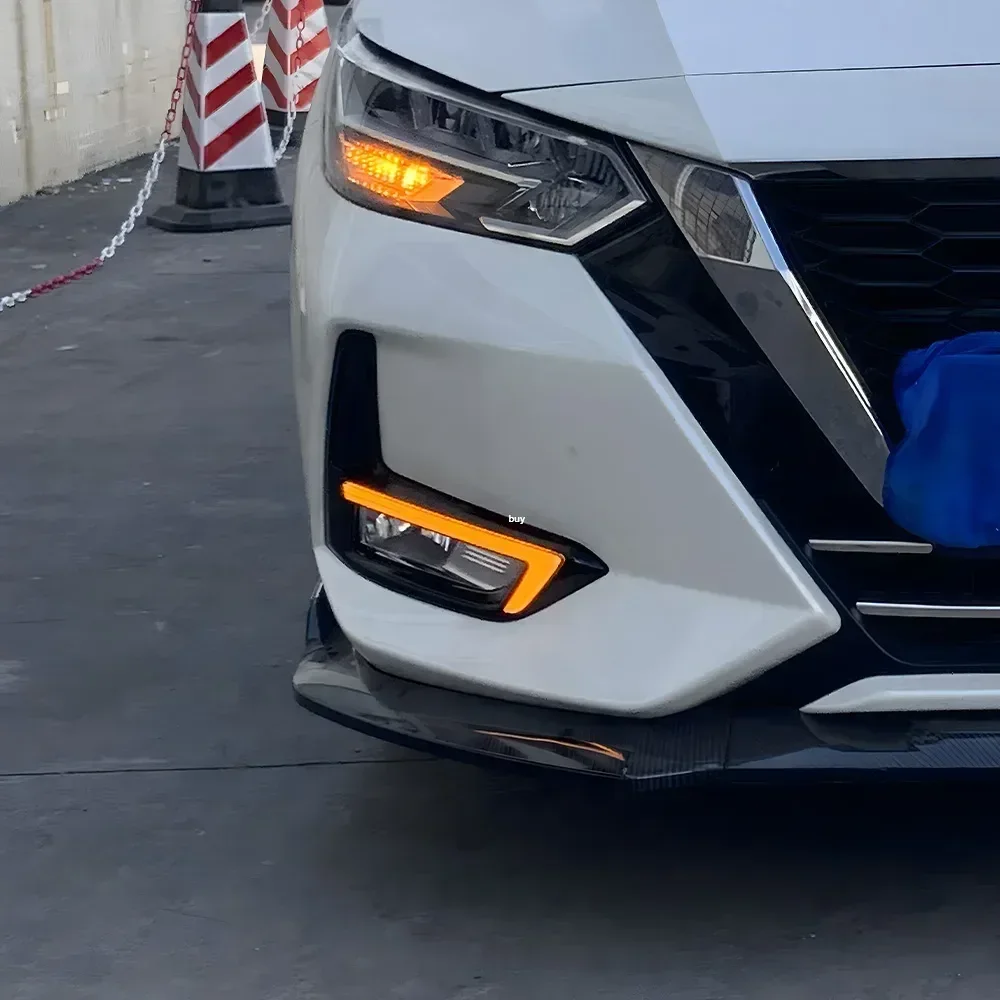 مجموعة أضواء السيارة لنيسان سيلفي 14Th 2019-2022 المصد الأمامي ترقية LED الديناميكي النهار تشغيل ضوء أداة الملحقات #5