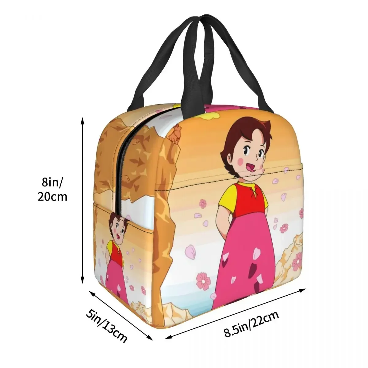 Anime Heidi Girl Of The Alps Lunch Box Leakproof Cooler Thermal Food Insulated Heidi Peter And Grandpa Lunch Bag For Women Kid