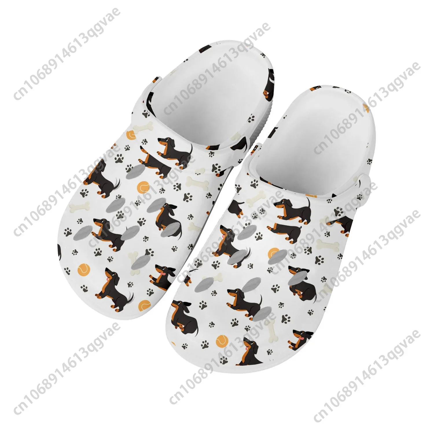 

Cute Dachshund Pet Dog Home Clogs Custom Water Shoes Mens Womens Teenager Shoe Garden Clog Breathable Beach Hole Slippers White