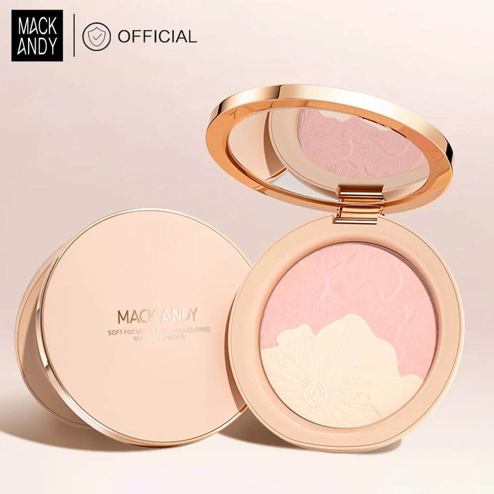 

MACKANDY Matte Oil-control Pressed Powder Silky Pores Lines&Light Breathable High Coverage Setting Powder with Soft-Focus Finish