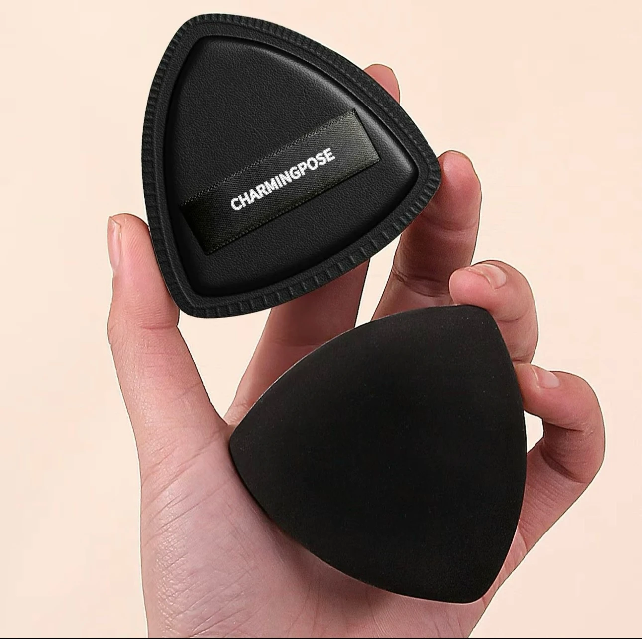 Ultra-Thin No-Mark Concealer Applicator Tool 3-in-1 Set | Flat Head Foundation Brush & Black Makeup Puff Blender Sponge for Flaw