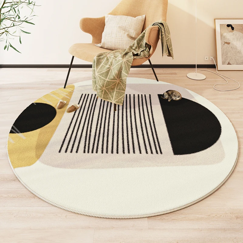 

Nordic Style Bedroom Decor Round Carpet Modern Thickened Non-slip Mat Large Area Carpets for Living Room Home Plush 26264600