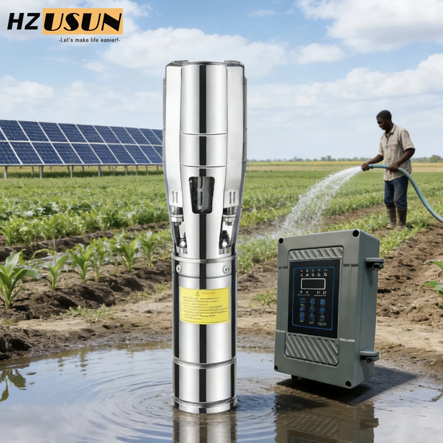 

5,5 л.с. мотор на солнечной энергии, 3-дюймовый трубный погружной насос с солнечным инвертором, мощные насосы для перекачки воды с низкой головкой