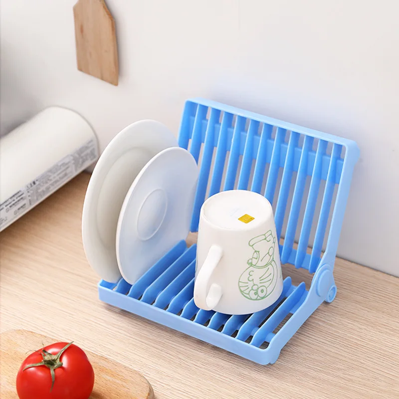 1PC Foldable Dish Plate Drying Storage Rack Organizer Drainer Plastic Washing Sink Dish Cup Frame Holder Kitchen Storage Tools