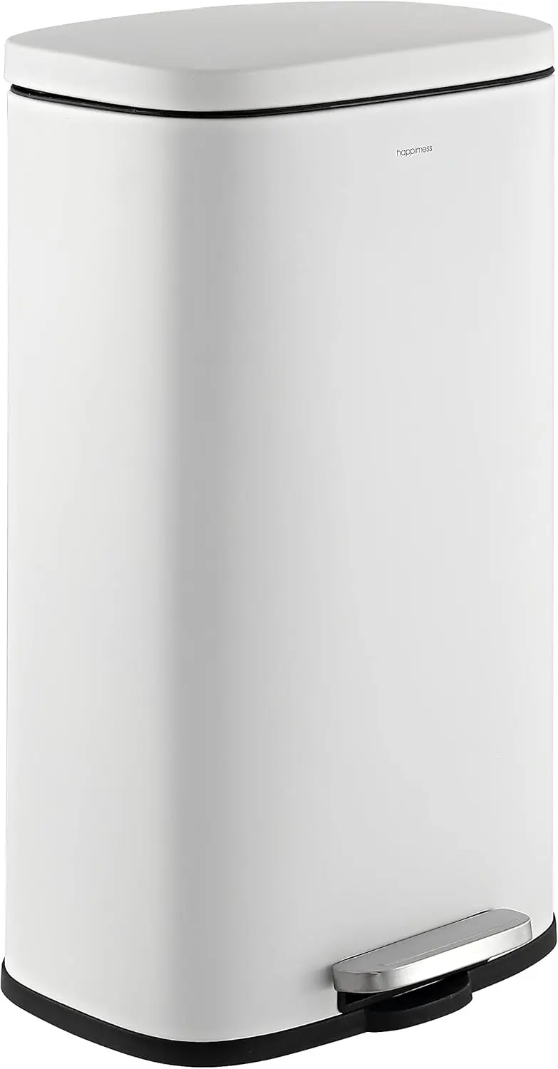 

HPM1011C Curtis 8-Gallon Step-Open Trash Can with Soft-Close Lid, Modern, Minimalistic, Fingerprint Proof for Home, Kitchen