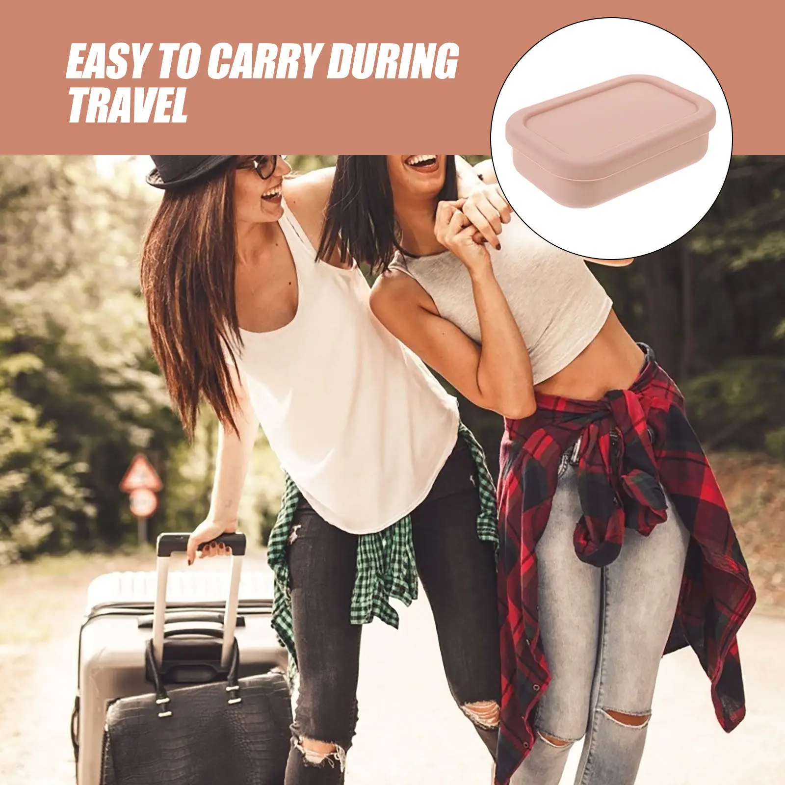 

Дорожный контейнер для мыла с крышкой, силиконовый держатель для мыла, портативный компактный легкий контейнер для хранения для кемпинга, ванной комнаты, душа